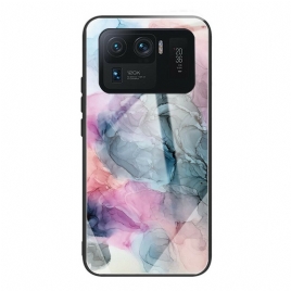 Mobildeksel Til Xiaomi Mi 11 Ultra Akvarell Marmor Herdet Glass
