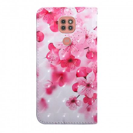 Folio Deksel Til Moto G9 Play Lyse Flekkblomster Blomstrer
