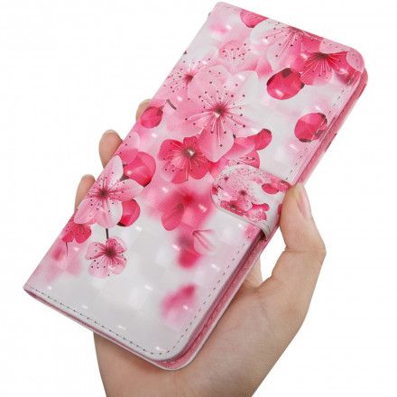 Folio Deksel Til Moto G9 Play Lyse Flekkblomster Blomstrer
