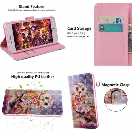 Folio Deksel Til Moto G9 Play Lysflekk Germain The Owl