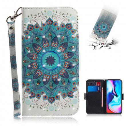 Folio Deksel Til Moto G9 Play Med Kjede Masterful Strappy Mandala