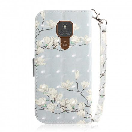 Folio Deksel Til Moto G9 Play Med Kjede Thong Blomstergren