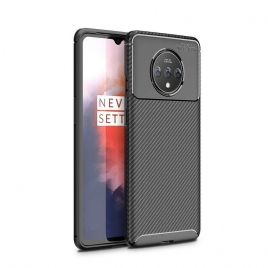 Deksel Til OnePlus 7T Fleksibel Karbonfibertekstur