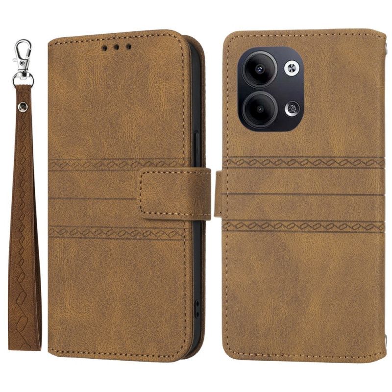 Folio Deksel Oppo Reno 13 5g Dobbel Frise Med Stropp Beskyttelse Deksel