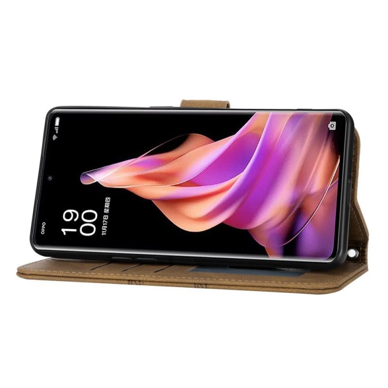 Folio Deksel Oppo Reno 13 5g Dobbel Frise Med Stropp Beskyttelse Deksel