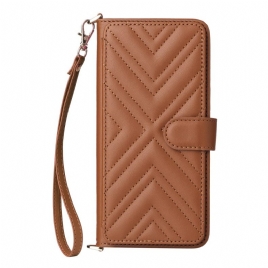 Lærdeksel Folio Deksel Oppo Reno 13 5g Mobildeksel Retrodesign Med Stropp Og Skulderstropp