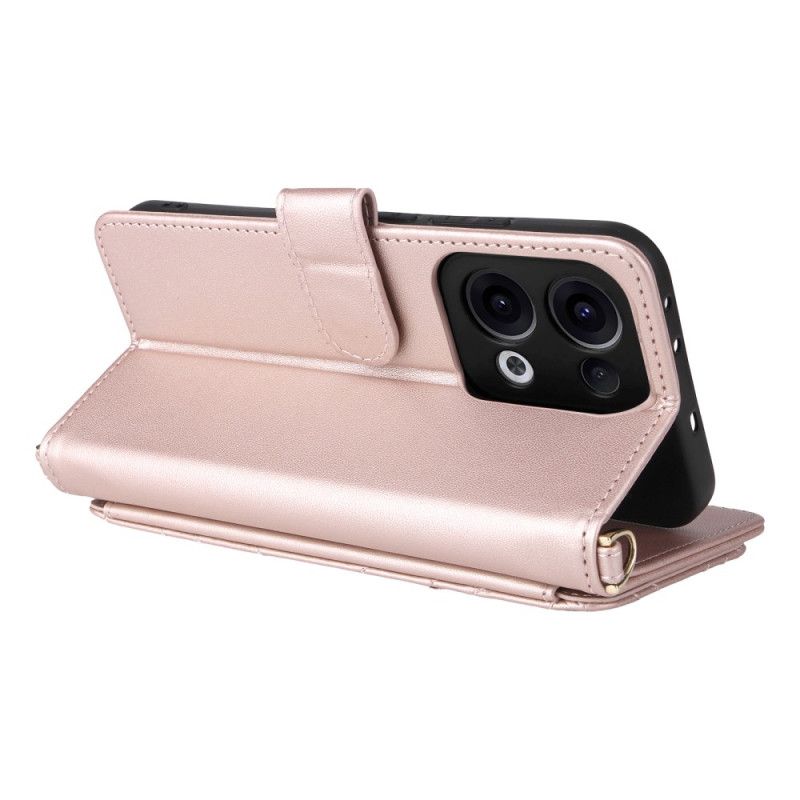 Lærdeksel Folio Deksel Oppo Reno 13 5g Mobildeksel Retrodesign Med Stropp Og Skulderstropp