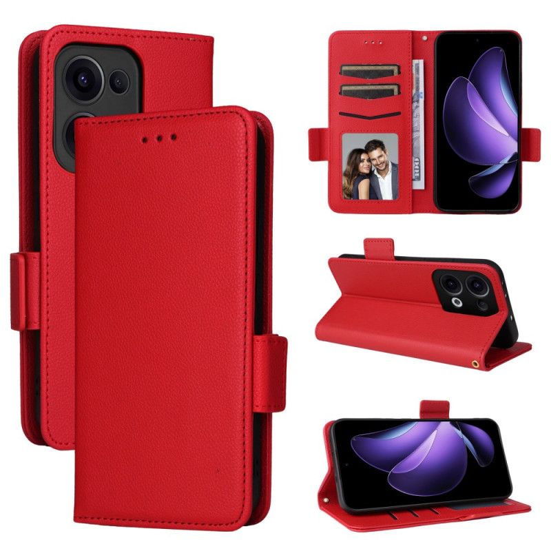 Lærdeksel Folio Deksel Oppo Reno 13 5g Rem I Litchi-imitert Skinn