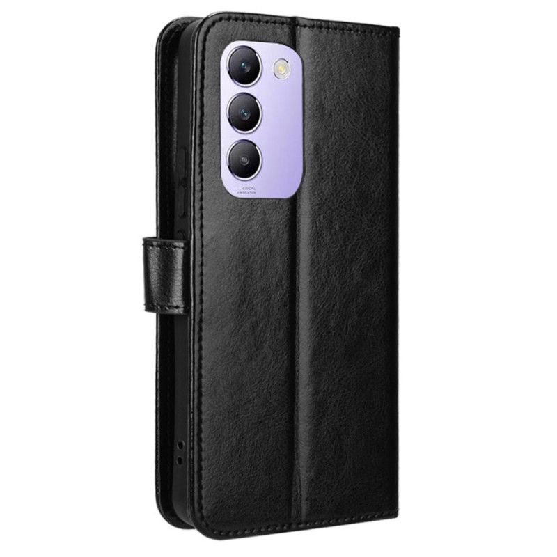 Lærdeksel Folio Deksel Vivo V40 Se 5g Mobildeksel Prangende Kunstskinn Med Stropp