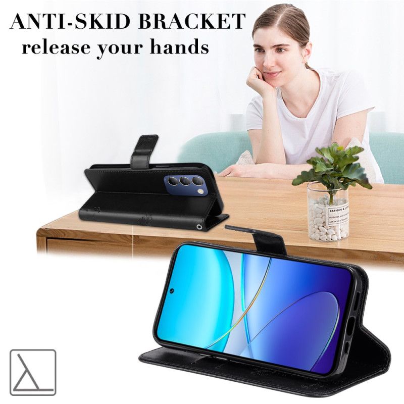 Lærdeksel Folio Deksel Vivo V40 Se 5g Tre Og Katt