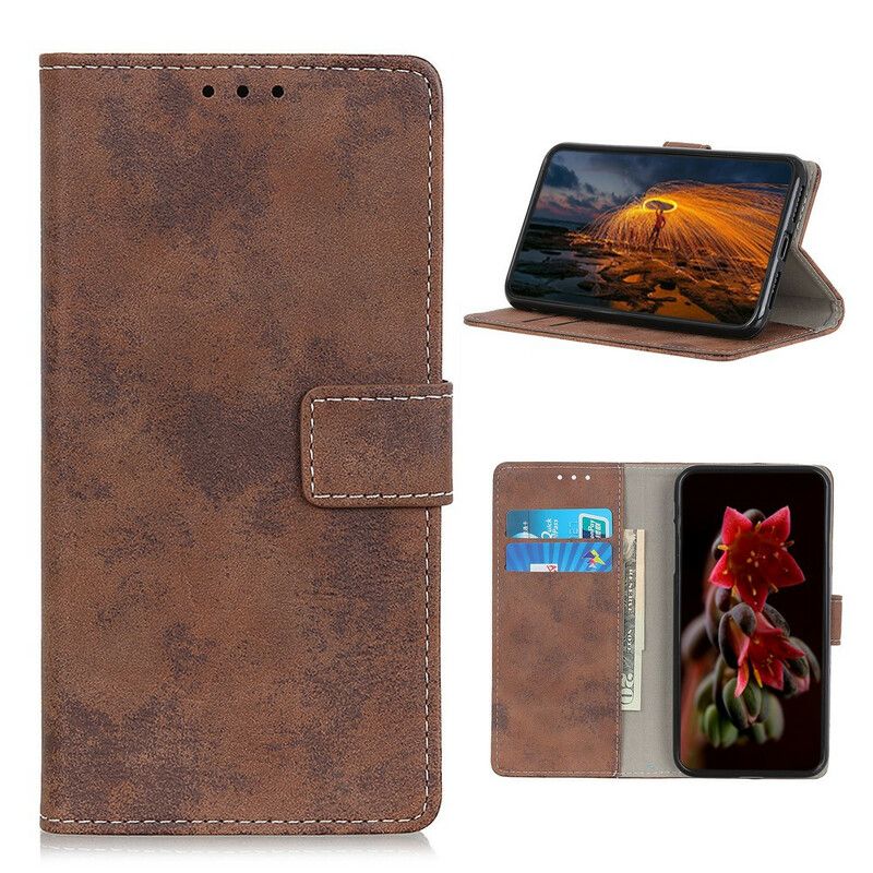 Lærdeksel Til Sony Xperia 5 II Vintage Skinneffekt