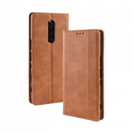 Beskyttelse Deksel Til Sony Xperia 1 Folio Deksel Vintage Stilisert Skinneffekt