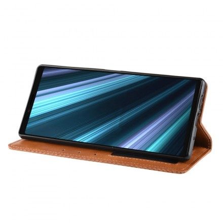 Beskyttelse Deksel Til Sony Xperia 1 Folio Deksel Vintage Stilisert Skinneffekt