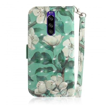 Folio Deksel Til Sony Xperia 1 Med Kjede Thong Blomstergren