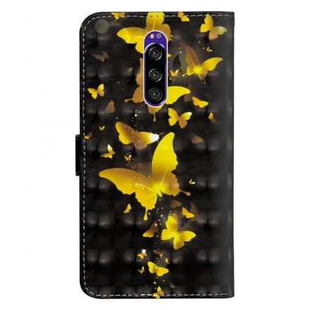 Lærdeksel Til Sony Xperia 1 Gule Sommerfugler