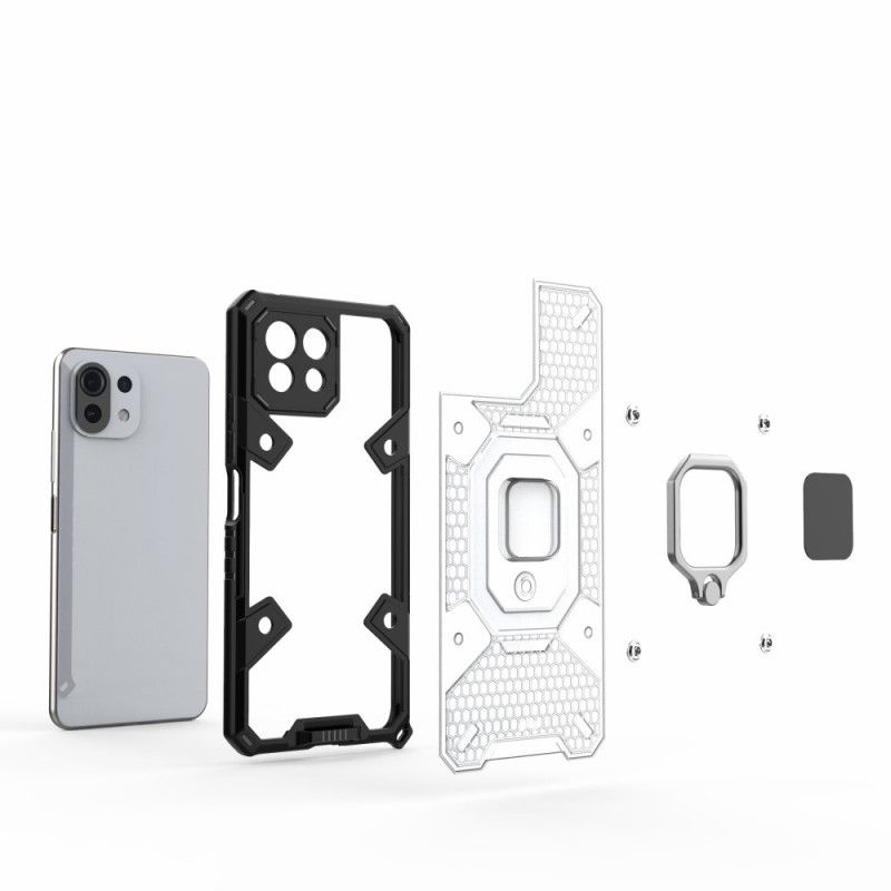 Deksel Til Xiaomi Mi 11 Lite 5G NE / Mi 11 Lite 4G / 5G Honeycomb Med Ring