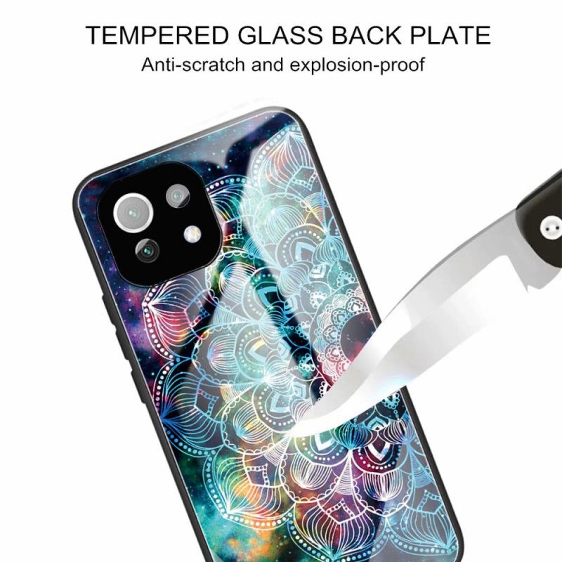 Deksel Til Xiaomi Mi 11 Lite 5G NE / Mi 11 Lite 4G / 5G Mandala I Herdet Glass