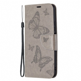 Folio Deksel Til Xiaomi Mi 11 Lite 5G NE / Mi 11 Lite 4G / 5G Med Kjede Butterflies Trykt Stropp