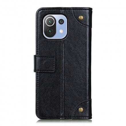 Folio Deksel Til Xiaomi Mi 11 Lite 5G NE / Mi 11 Lite 4G / 5G Nappa Skinnstil