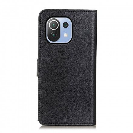 Folio Deksel Til Xiaomi Mi 11 Lite 5G NE / Mi 11 Lite 4G / 5G Tradisjonelt Litchi Imitert Skinn