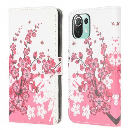 Folio Deksel Til Xiaomi Mi 11 Lite 5G NE / Mi 11 Lite 4G / 5G Tropisk Blomst