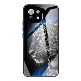 Mobildeksel Til Xiaomi Mi 11 Lite 5G NE / Mi 11 Lite 4G / 5G Feline Ansikt Herdet Glass