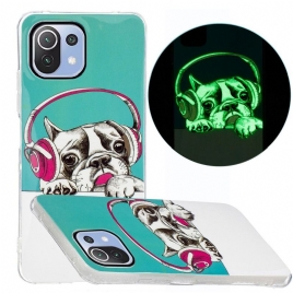 Mobildeksel Til Xiaomi Mi 11 Lite 5G NE / Mi 11 Lite 4G / 5G Fluorescerende Hund