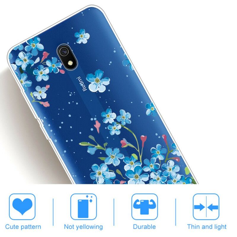 Deksel Til Xiaomi Redmi 8A Bukett Med Blå Blomster