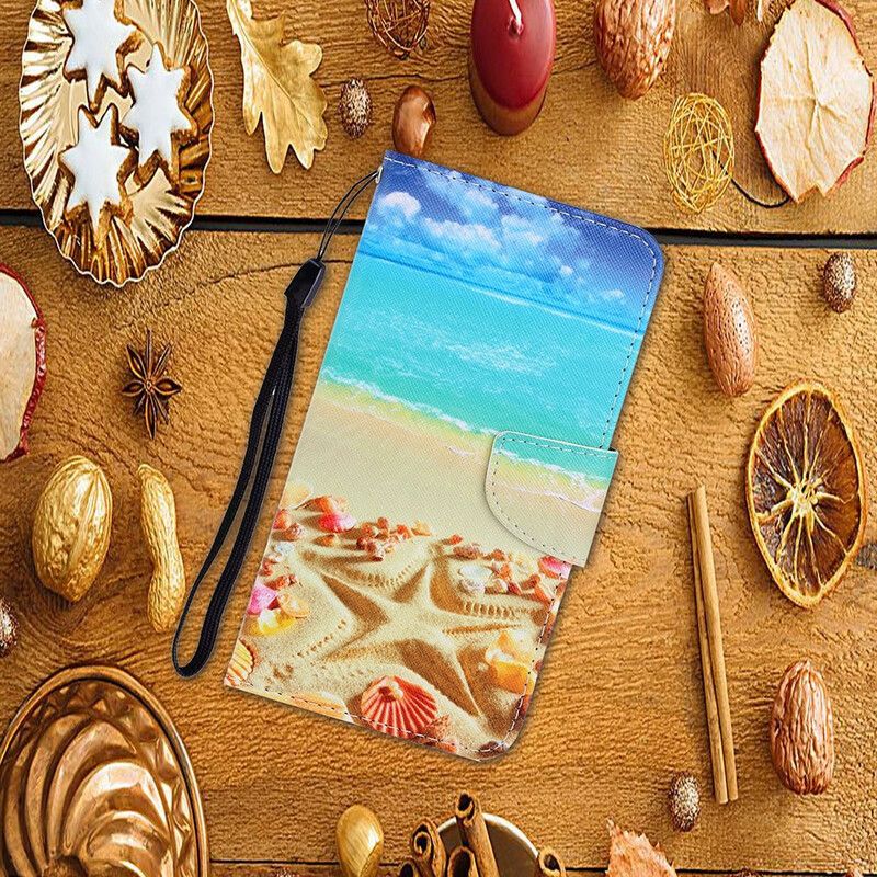 Folio Deksel Til Xiaomi Redmi 8A Med Kjede Thong Beach