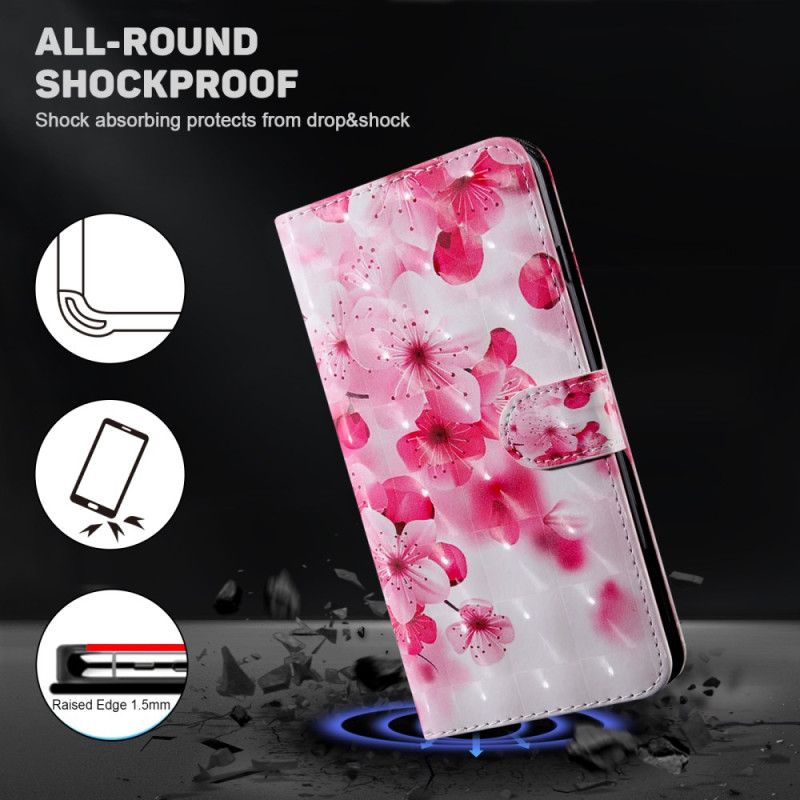 Folio Deksel Til Google Pixel 9 Pro Xl Rød Blomsterrem