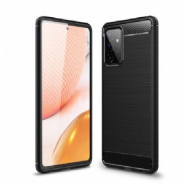 Deksel Til Samsung Galaxy A72 4G / 5G Børstet Karbonfiber