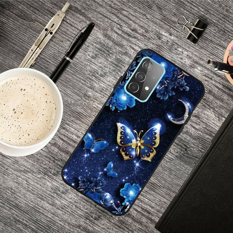 Deksel Til Samsung Galaxy A72 4G / 5G Sommerfugl Om Natten