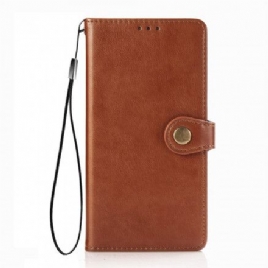 Folio Deksel Til Samsung Galaxy A72 4G / 5G Faux Skinn Og Vintage Lås