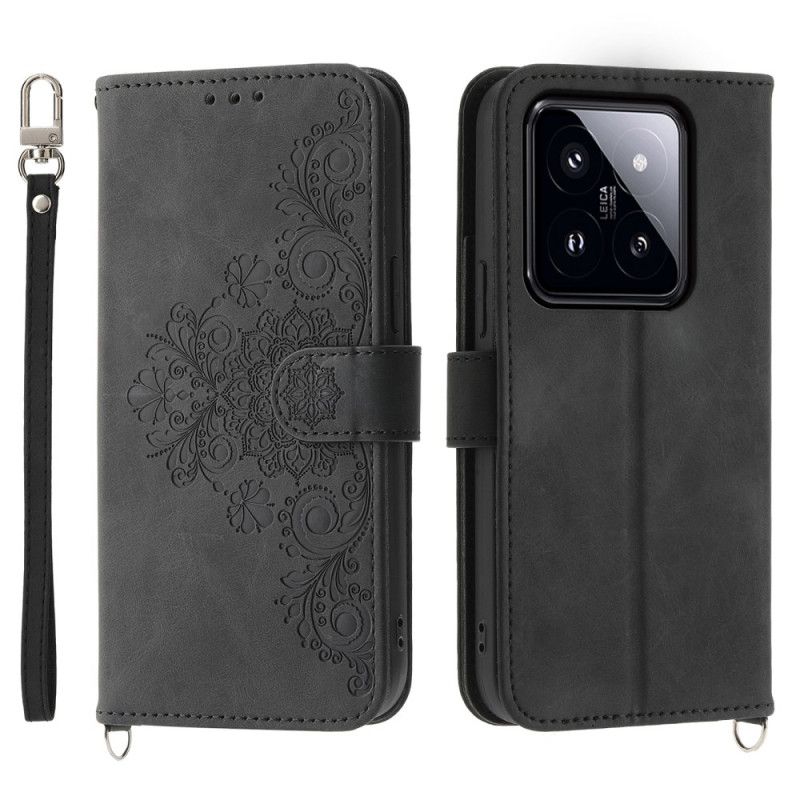 Folio Deksel Xiaomi 14 Pro Blonde Med Stropp Og Skulderstropp