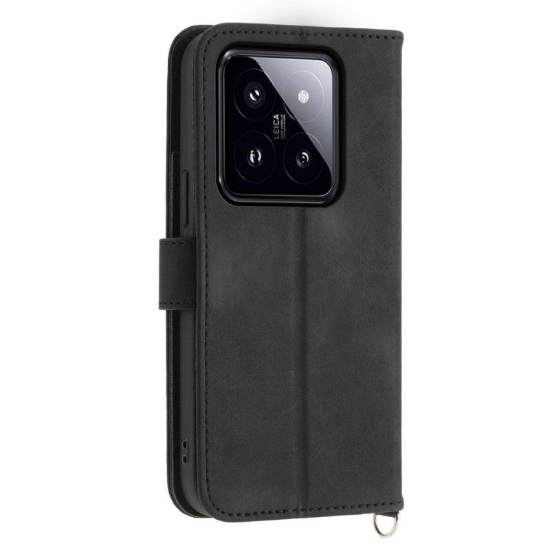 Folio Deksel Xiaomi 14 Pro Blonde Med Stropp Og Skulderstropp