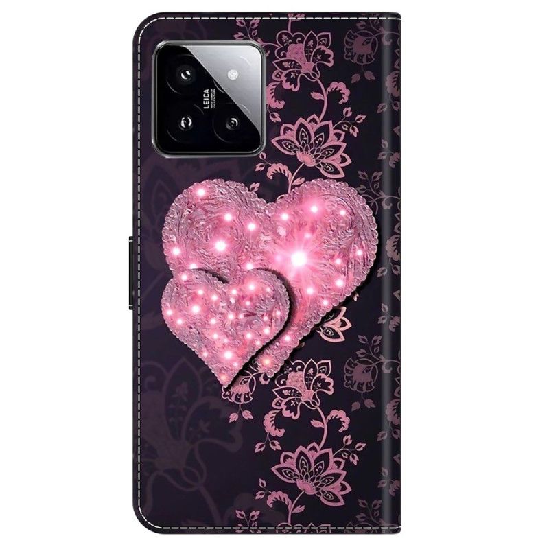 Folio Deksel Xiaomi 14 Pro Blondehjerter Beskyttelse Deksel