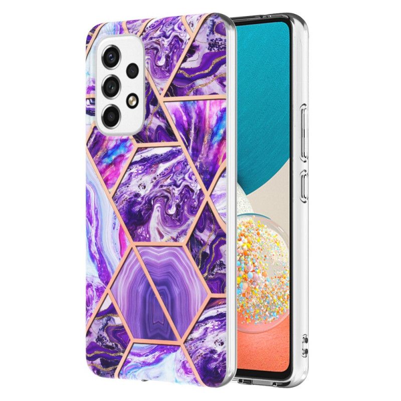 Deksel Til Samsung Galaxy M53 5G Plinkende Geometrisk Marmor
