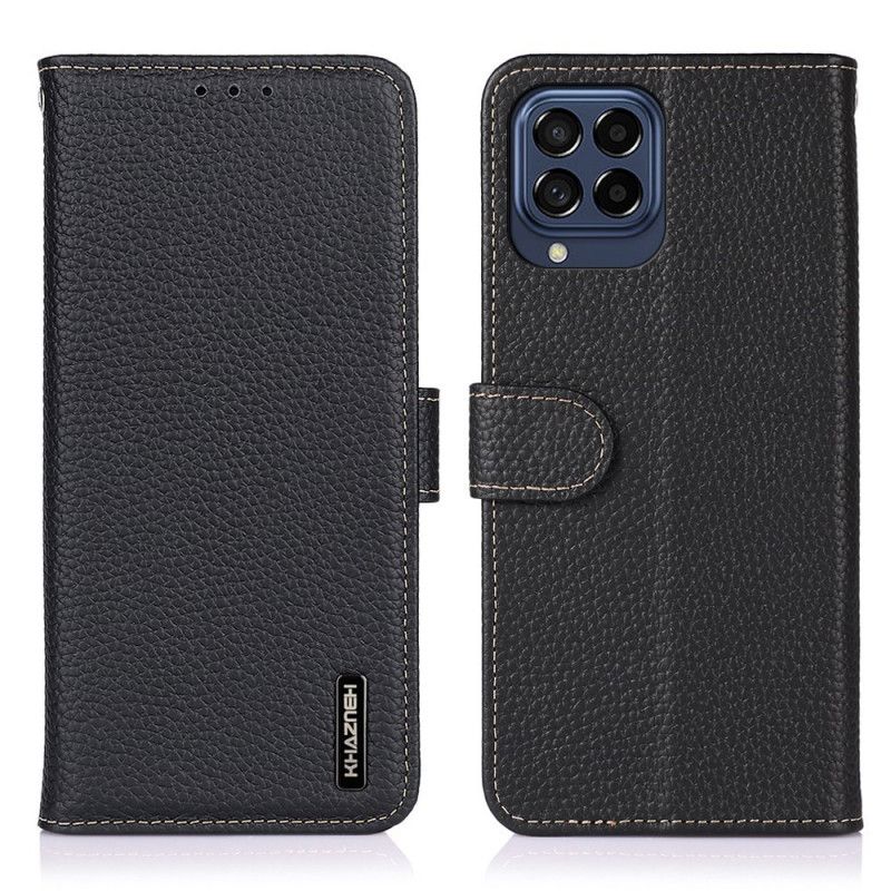 Folio Deksel Til Samsung Galaxy M53 5G Litchi Khazneh Lær