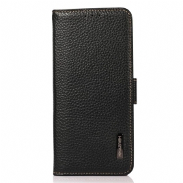 Folio Deksel Til Samsung Galaxy M53 5G Litchi Leather Khazneh Rfid