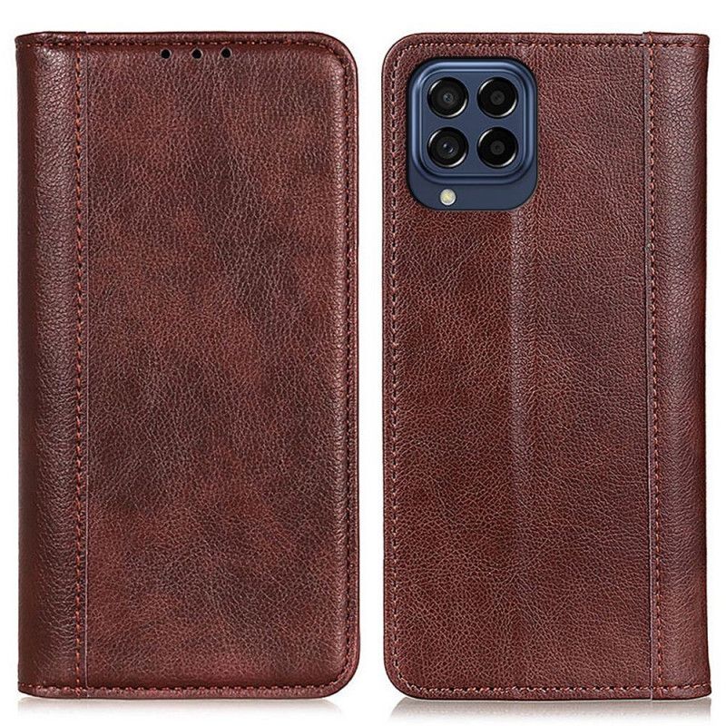 Folio Deksel Til Samsung Galaxy M53 5G Litchi Split Lær