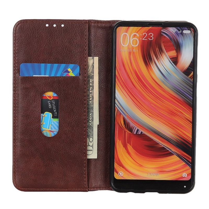 Folio Deksel Til Samsung Galaxy M53 5G Litchi Split Lær