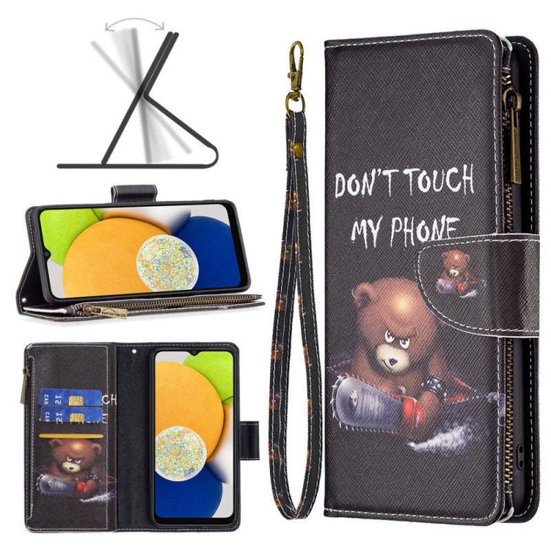 Folio Deksel Til Samsung Galaxy M53 5G Lommebok Bear Wallet