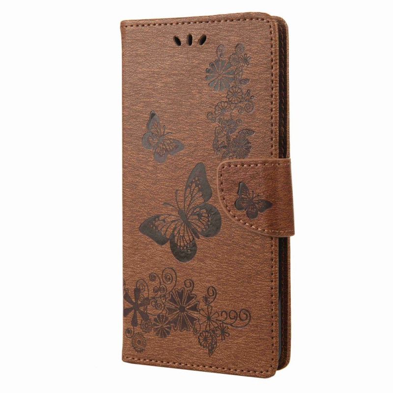 Folio Deksel Til Samsung Galaxy M53 5G Med Kjede Sommerfuglstroppdesign