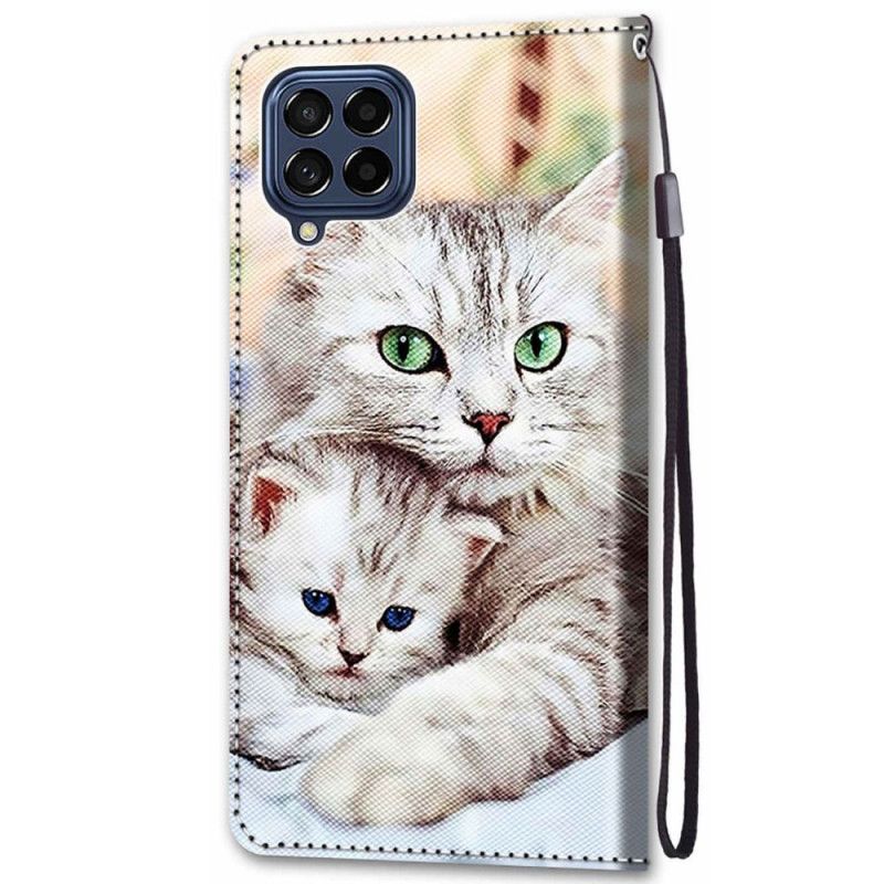 Lærdeksel Til Samsung Galaxy M53 5G Kattefamilie