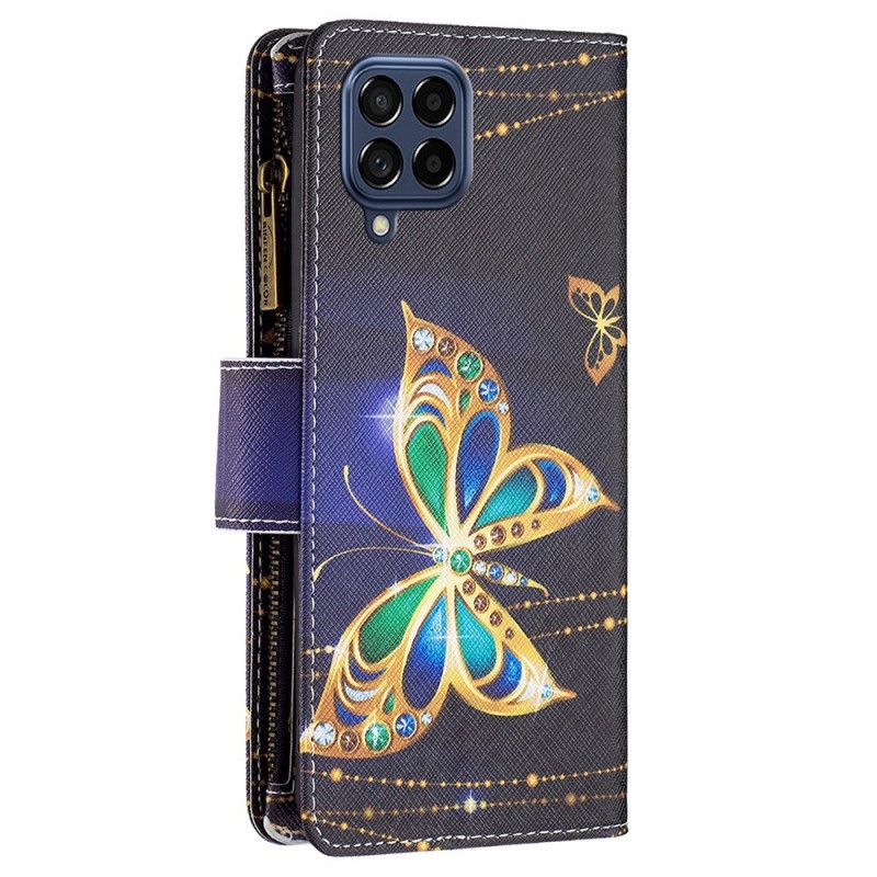 Lærdeksel Til Samsung Galaxy M53 5G Lommebok Lærdeksel Sommerfugllommebok