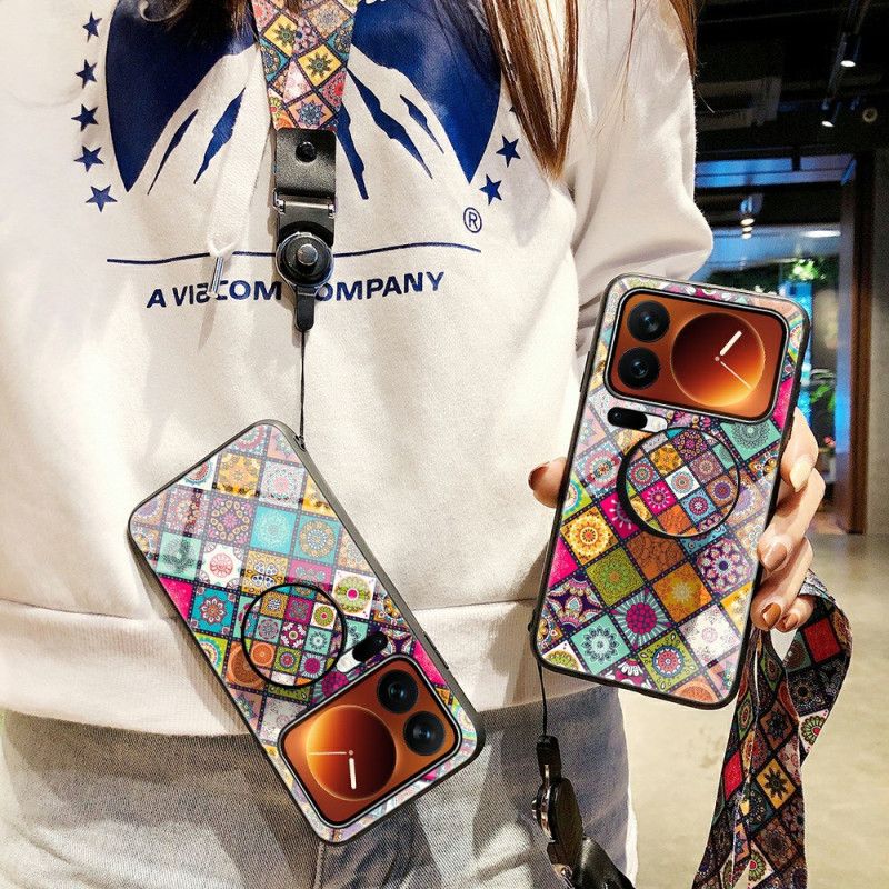 Deksel Xiaomi 17 Pro Max Patchwork-stativ Og Stropp