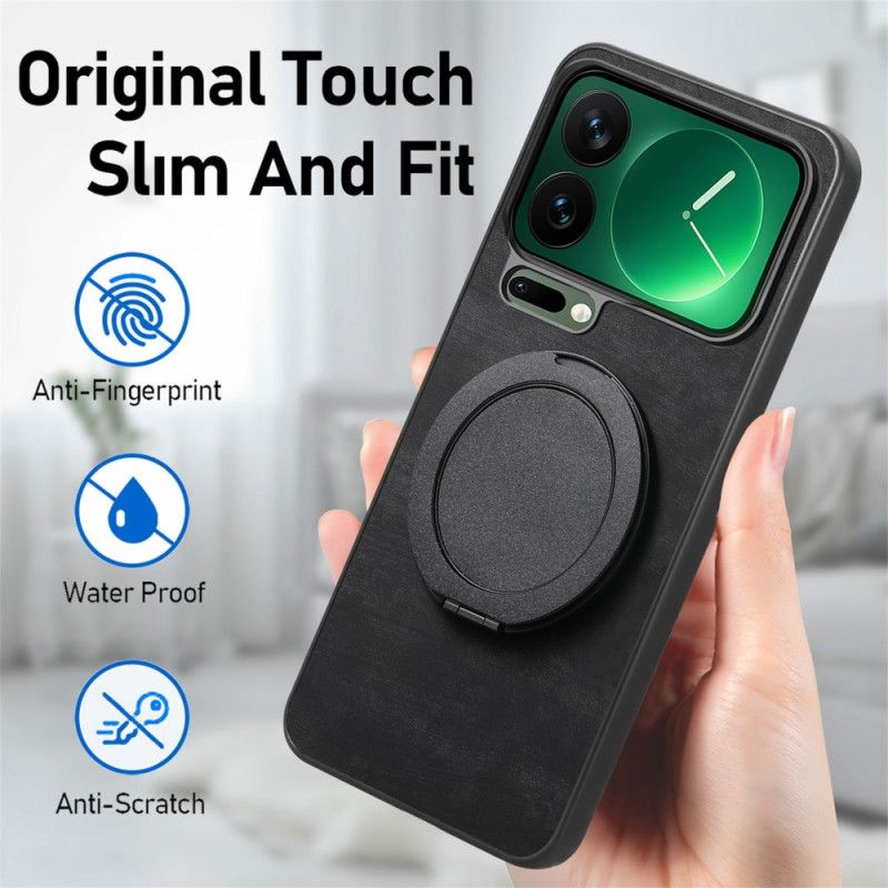 Deksel Xiaomi 17 Pro Max Roterende Stativ Og Retro-lærtekstur