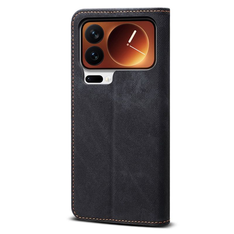 Folio Deksel Lær Xiaomi 17 Pro Max Mobildeksel Denimstofftekstur