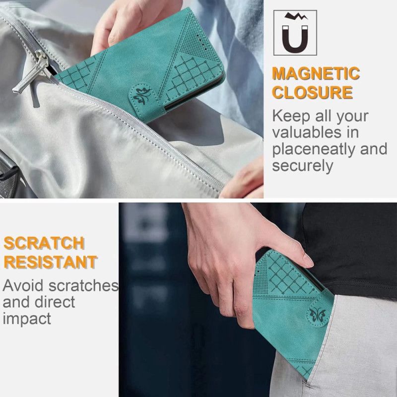 Folio Deksel Til Xiaomi 17 Pro Max Sommerfugl- Og Geometrisk Design