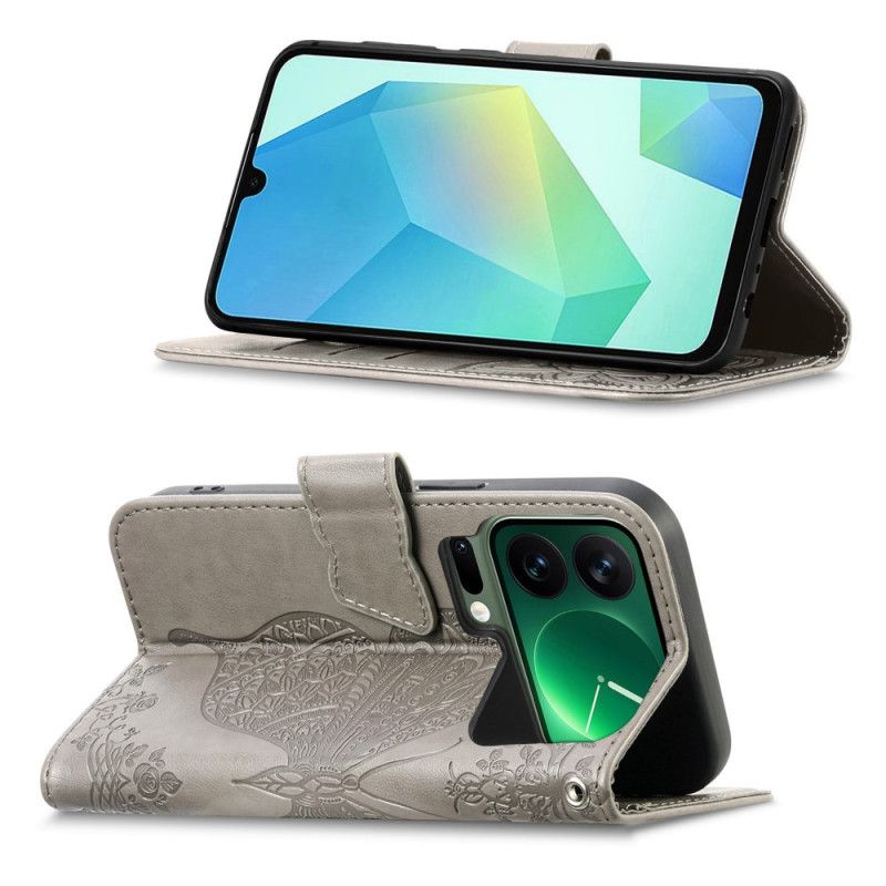 Folio Deksel Xiaomi 17 Pro Max Sommerfugl Og Strass Beskyttelse Deksel